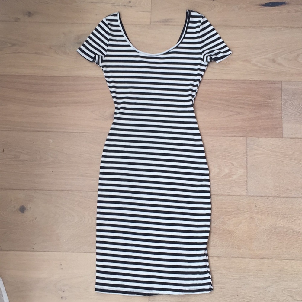 Black and white stripe dress in size small